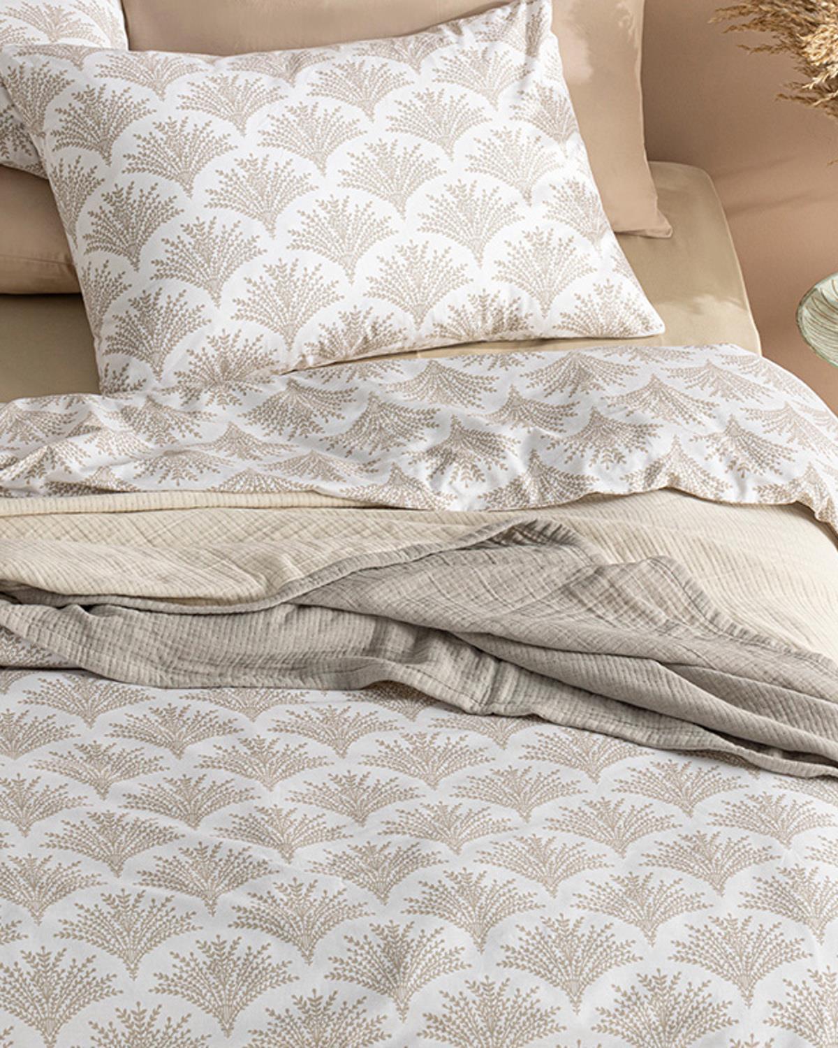 Pampas Bumbac Single Set Lenjerie De Pat 160x220 cm Bej