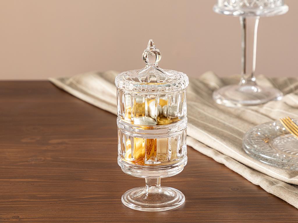 Patio Glass Set of two Cookie Jar 9x20 cm Transparent
