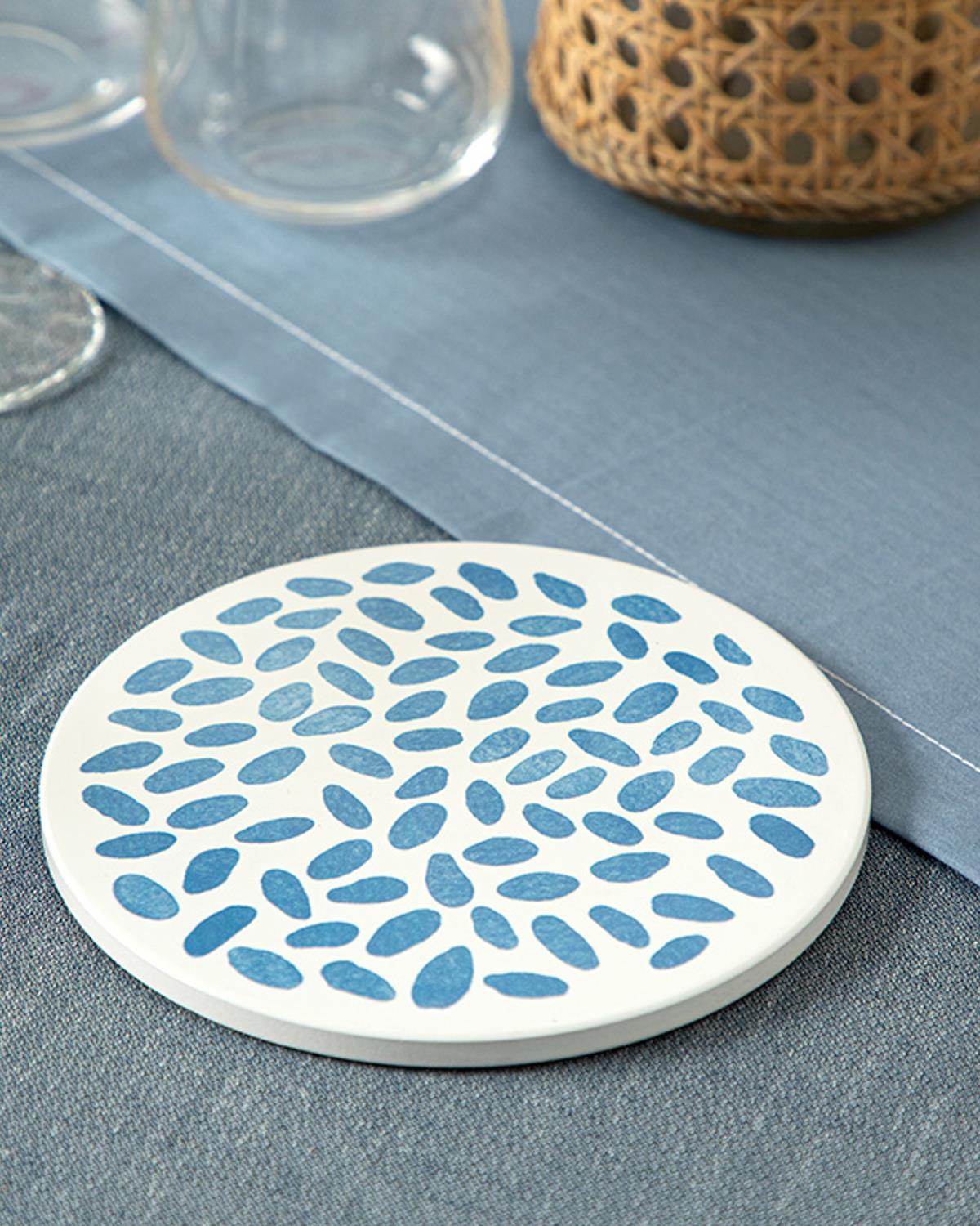 Pebbles Silicone Hot Mat 16 cm Blue