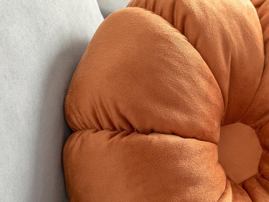 Daisy Velvet Decorative Cushion 40 cm Burnt Orange