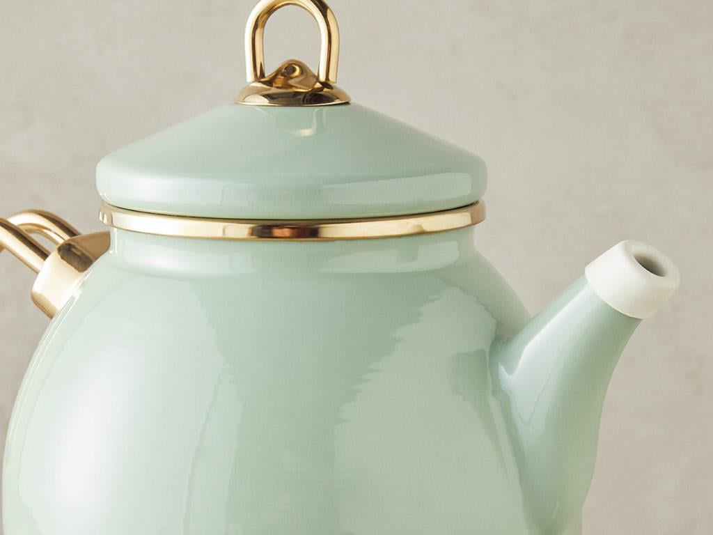 Perrone Aluminiu Ceainic 1,1 Litre + 2,3 Litre Verde Mentă deschis