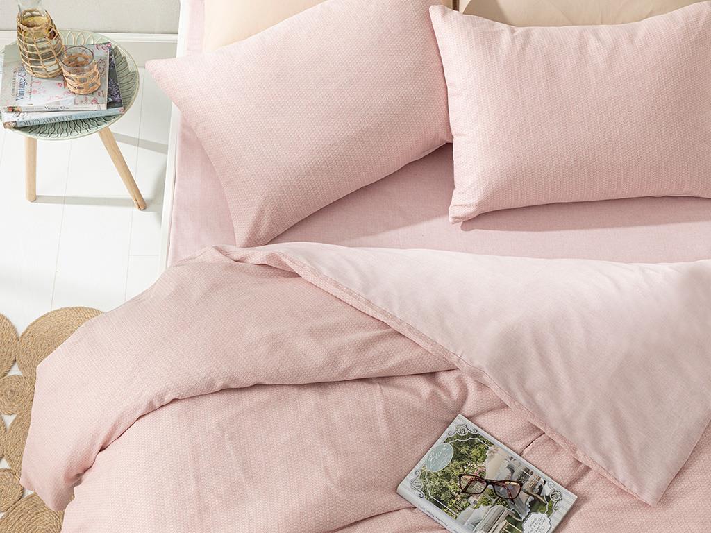 Petite Daisies  Ață vopsită  King Size  SET LENJERIE DE PAT 240x220 cm Pink