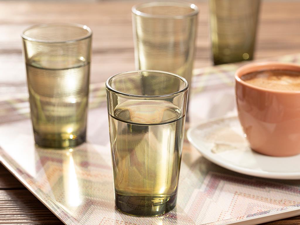 Petunia Sticlă Set De 6 Servit Cu Cafea Pahar De Apă 100 Ml Verde