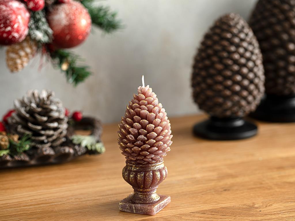 Pine Cone Candle 5,5x5,5x12,2 cm Brown