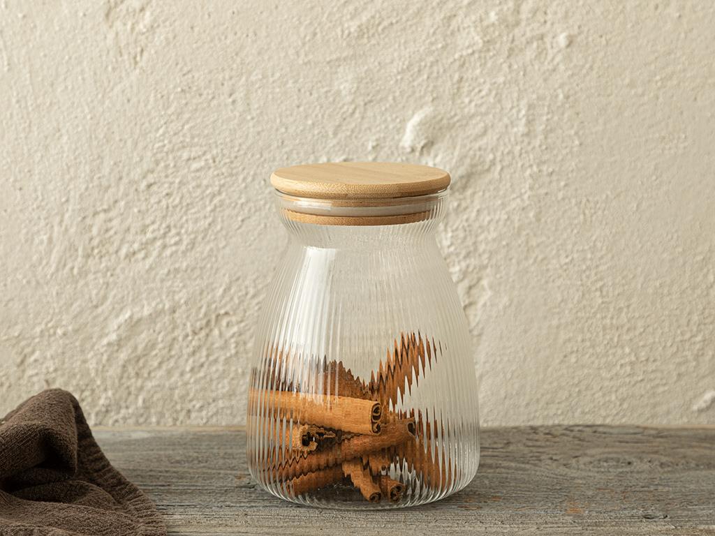 Plaid Borosilicate Glass Jar 900 ml Transparent