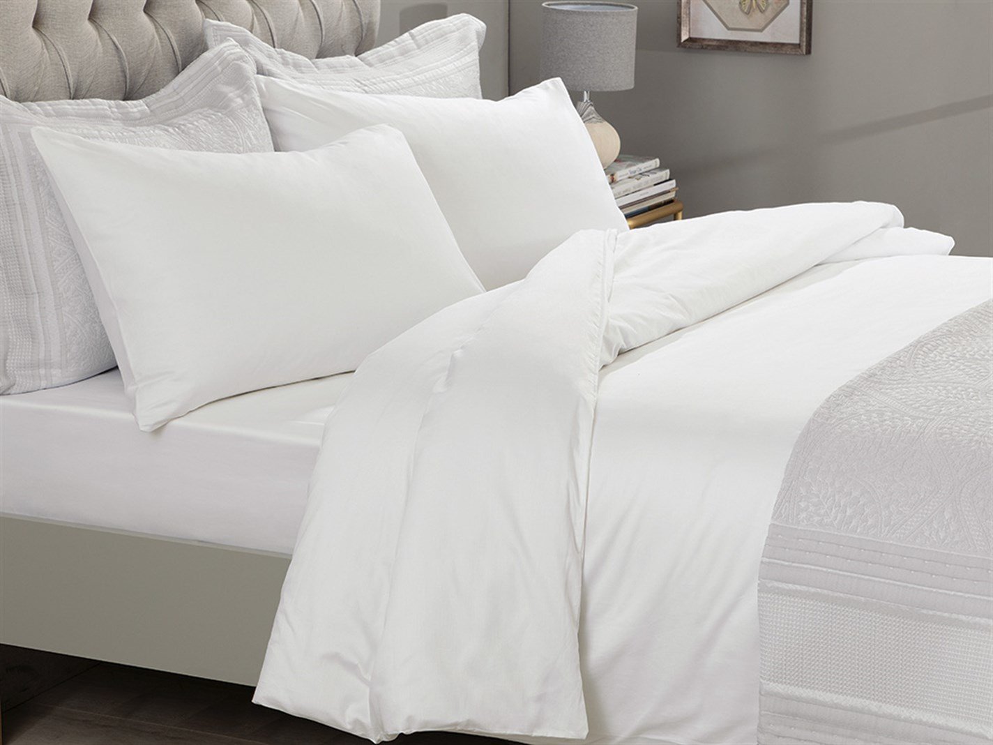 PLAIN 57 Tel / 144 Numărul de fir 120 Tel 200x220 cm Alb