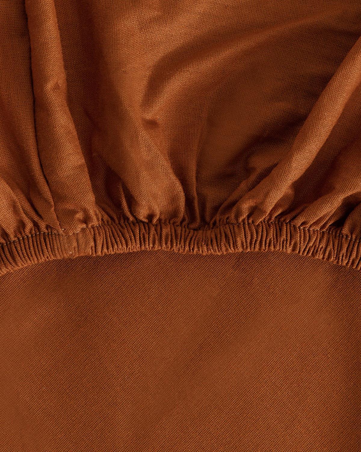 Plain Bumbac Double Set Lenjerie De Pat 200x220 cm Portocaliu - Albastru
