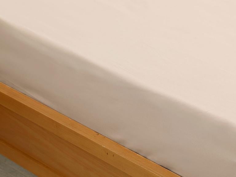 Plain Cearșaf Cu Elastic Single, Bumbac, 100*200 Cm, Bej-Roșu