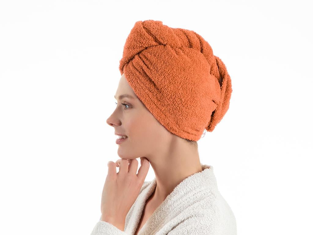 Plain Cottony Hair Cap Standart Orange,