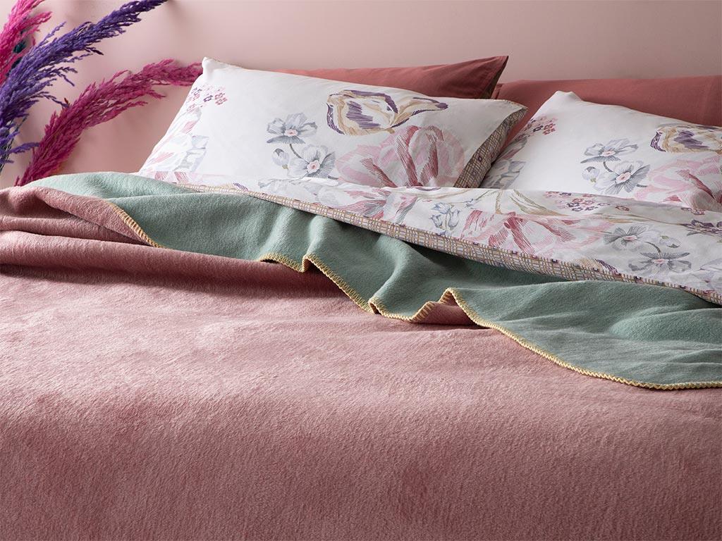 Plain Cottony For One Person  PĂTURĂ 150x200 cm Pink-Mint