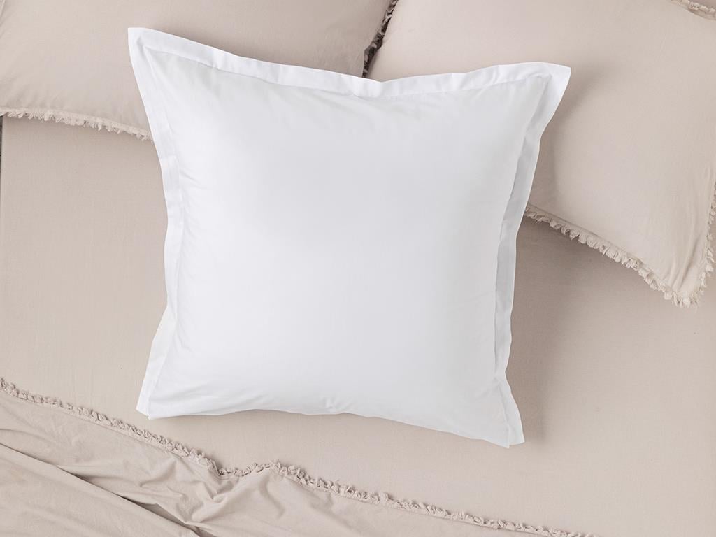 Plain Cu Bumbac Oxford O Singură Piesă Față De Pernă 70x70 cm Alb
