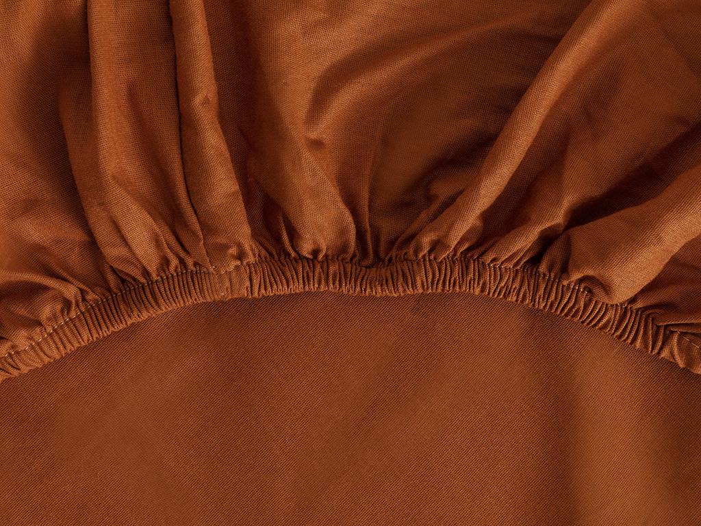 Plain Set Lenjerie De Pat Single, Bumbac, 160*220 Cm, Albastru-Portocaliu