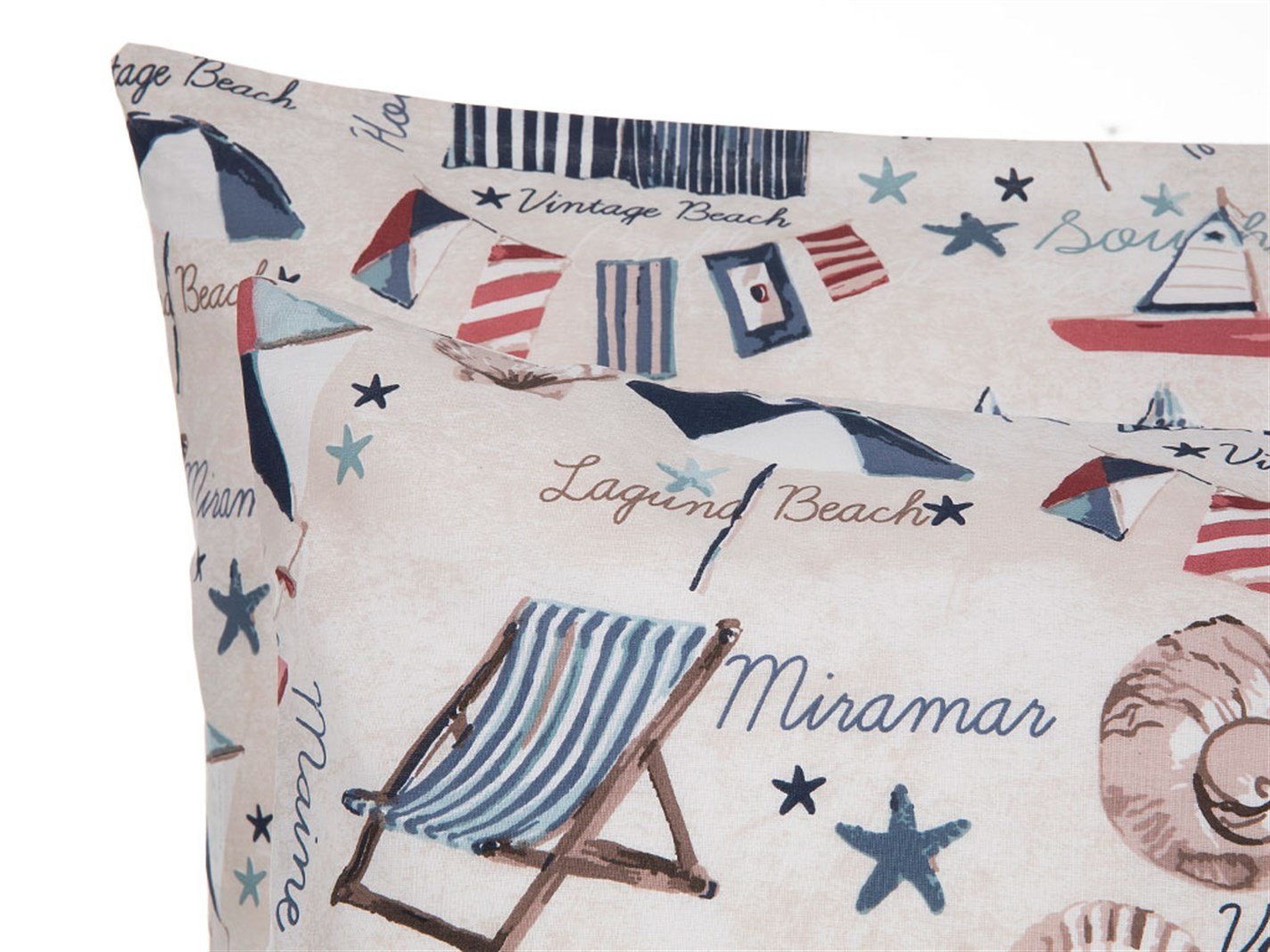 Plaja vintage 57 Tel / 144 Numărul de fir 2 set 50x70 cm Burgundia-gri