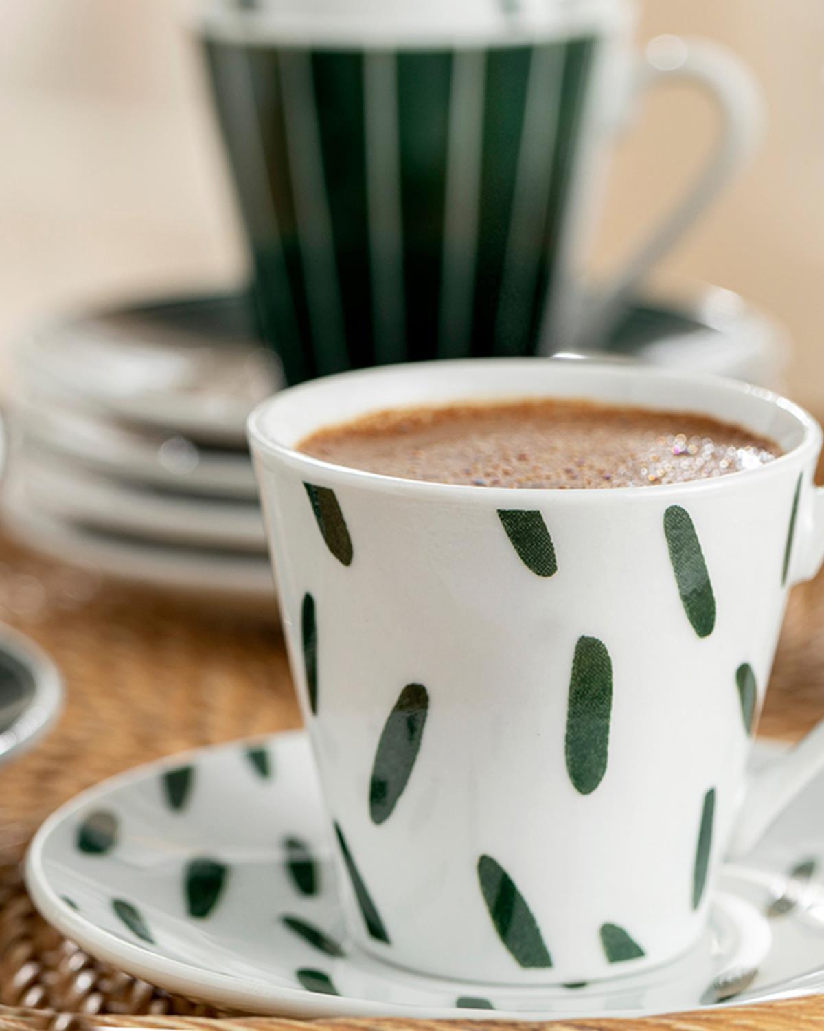 Planet Porcelain 12 Parça 6 Kişilik Coffee Cup Set 80 ml Green