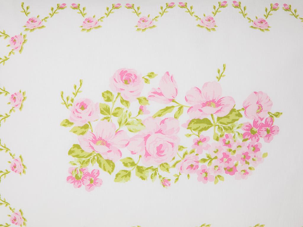 Ploaie de trandafiri Cottony  Panou dublu  FAȚĂ DE PERNĂ 50x70 cm Pink