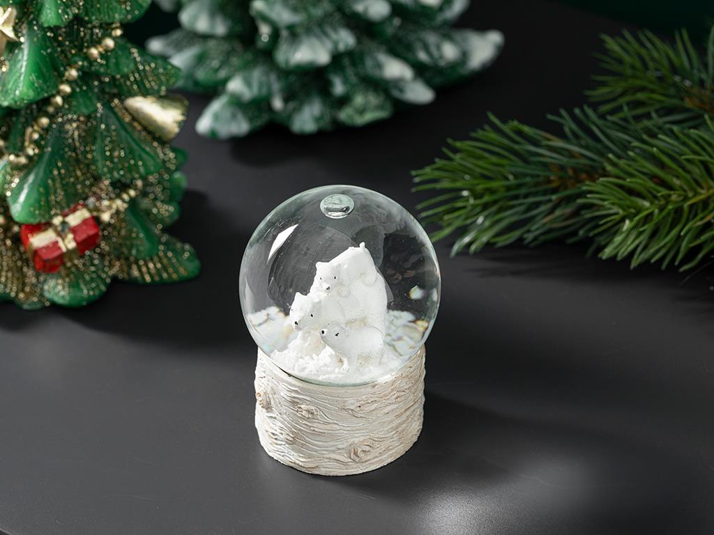 Polar Bear Snow Globe 4,5x4,5x6 cm White