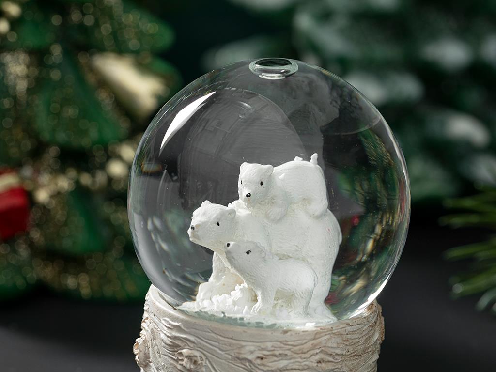 Polar Bear Snow Globe 4,5x4,5x6 cm White