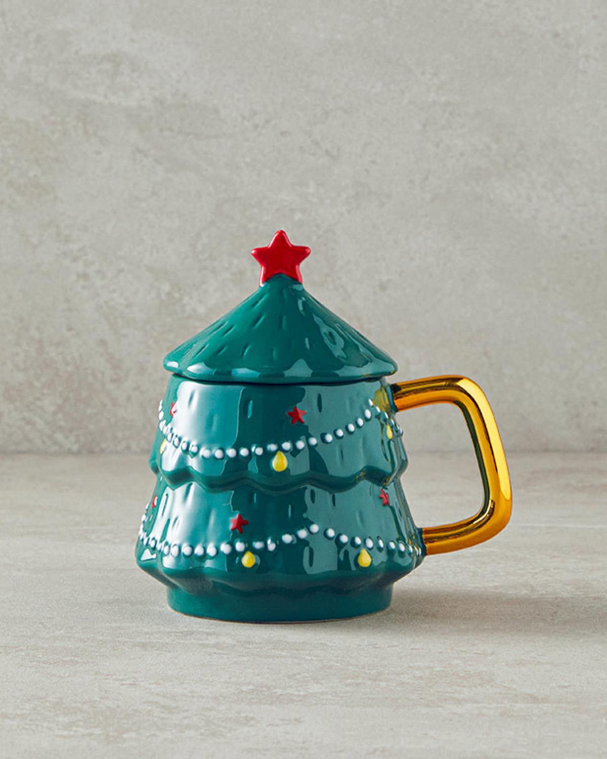 Pomul de Crăciun Dolomită Cu Capac Cană 470 ml Verde