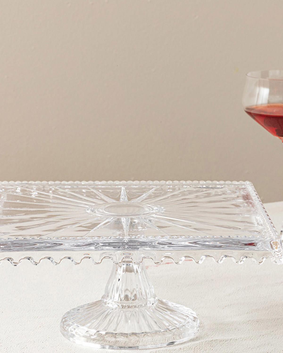 Ponto Glass Cake Stand 25x11 cm Transparent