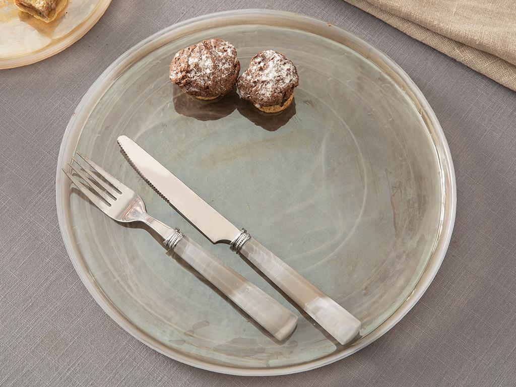 Porpois Glass Service Plate 27 cm Brown
