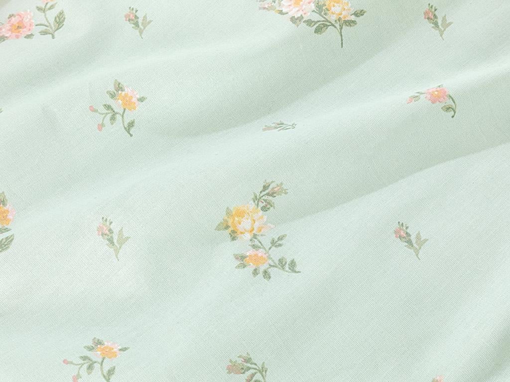 Pretty Flowers Bumbac Dublu Set Lenjerie De Pat 200*220 Cm Deschideți Seledon