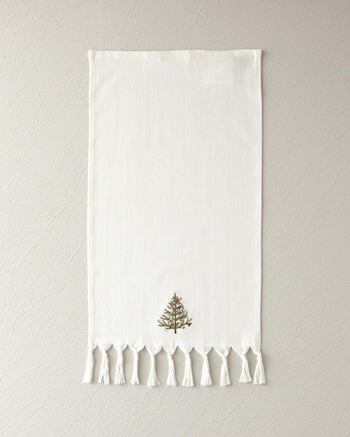 Prosop de bucătărie, Fancy Tree, bumbac, 30x50 cm, alb