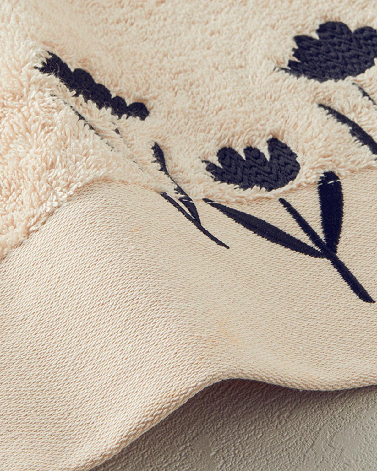 Cottony embroidered Face Towel 50x80 cm Light Beige