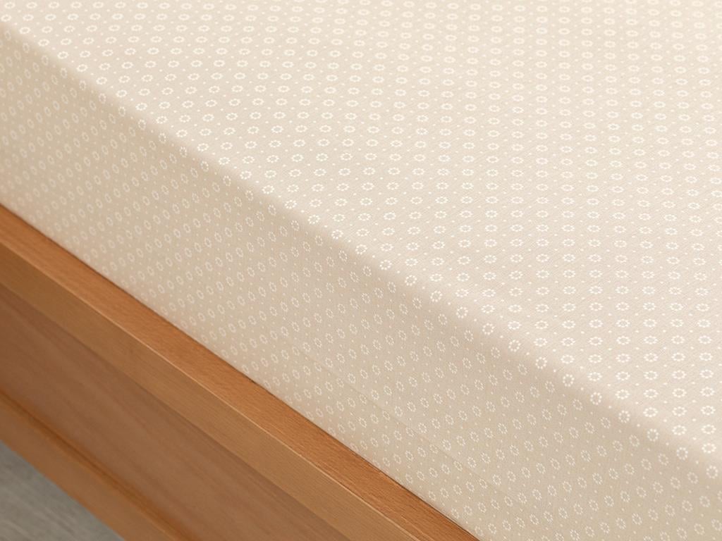 Puncte urbane Bumbac Dimensiune İntermediară Cearșaf Cu Elastic 140*200 Cm Bej