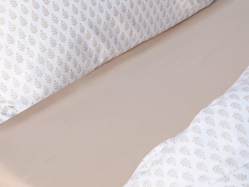 Pure Leaves Bumbac Pentru O Persoana Set Lenjerıe De Pat 160*220 Cm Bej.