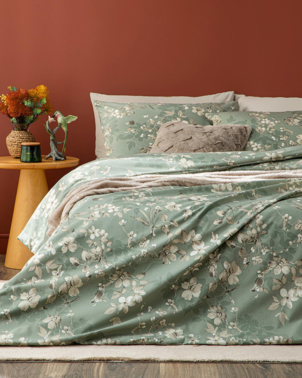 Pure Magnolia Ușor De Călcat Persoană Dublă Set Lenjerıe De Pat 200*220 Cm Mint-Lilac-Roz
