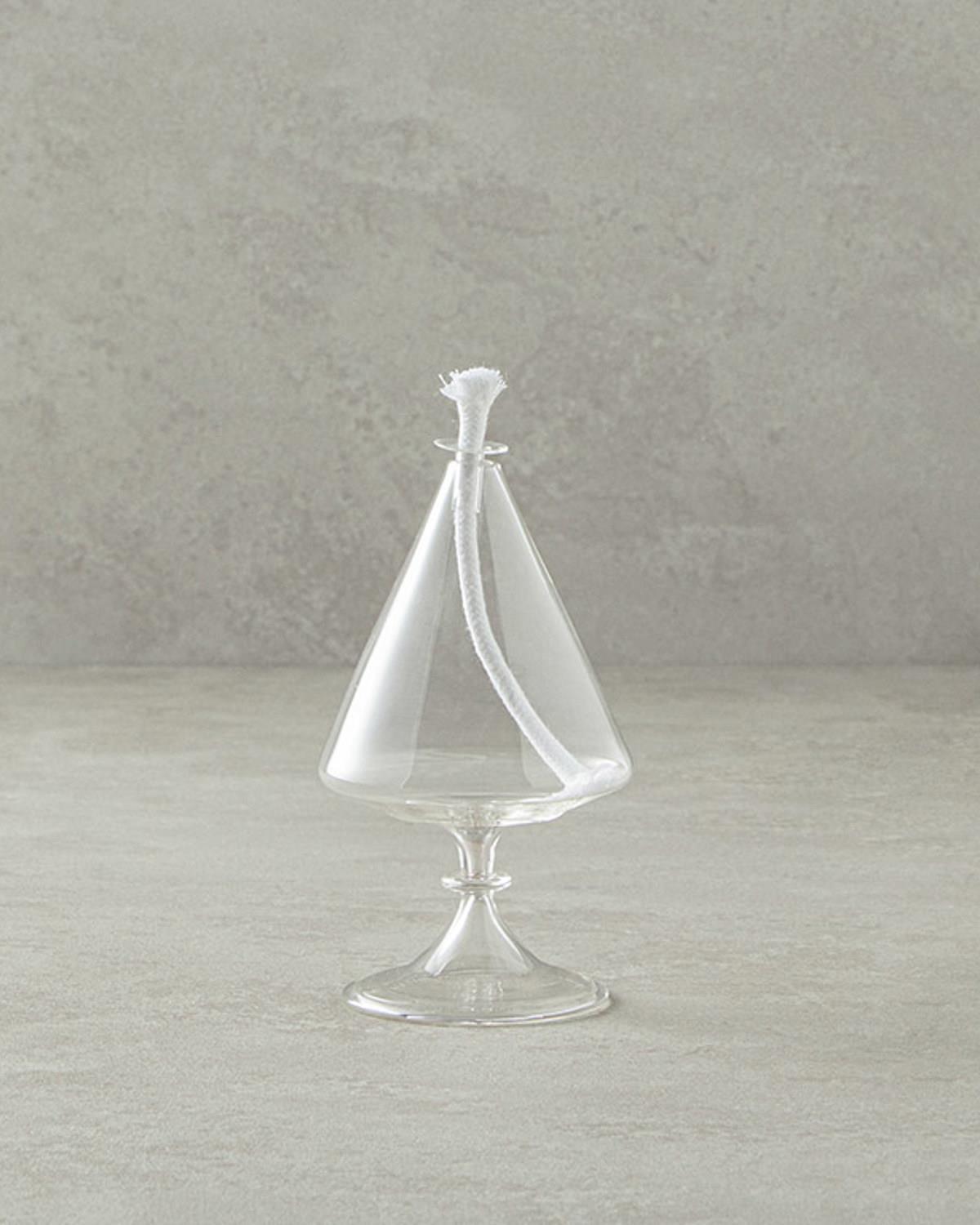 Pyramid Sticlă Single Candelă 7x12 cm Transparent