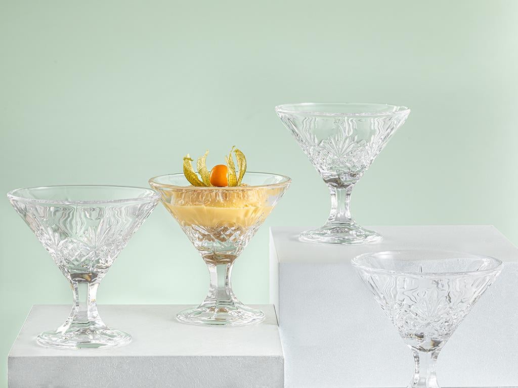 Rea Cană Set 4, Sticlă, 145 Ml, Verde-Albastru