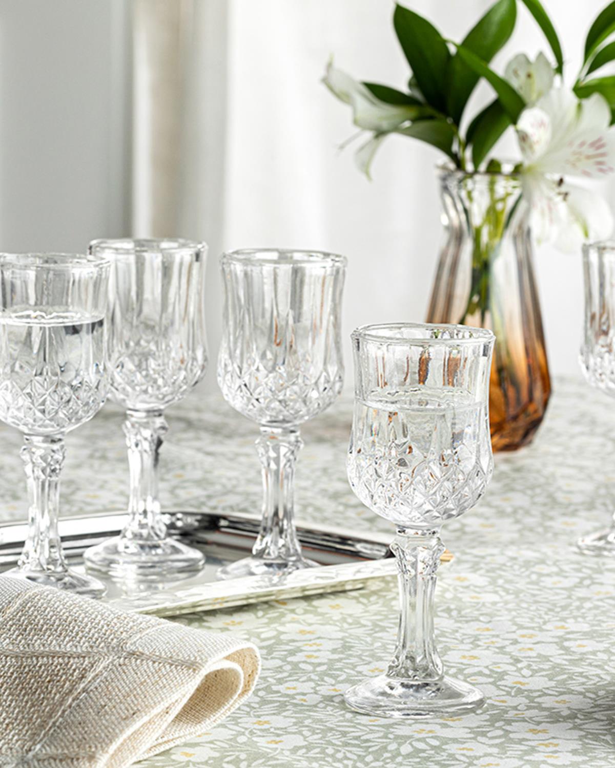 Rich Roe Glass 6 Set Served with Coffee Water Glass 50 ml. Transparent
