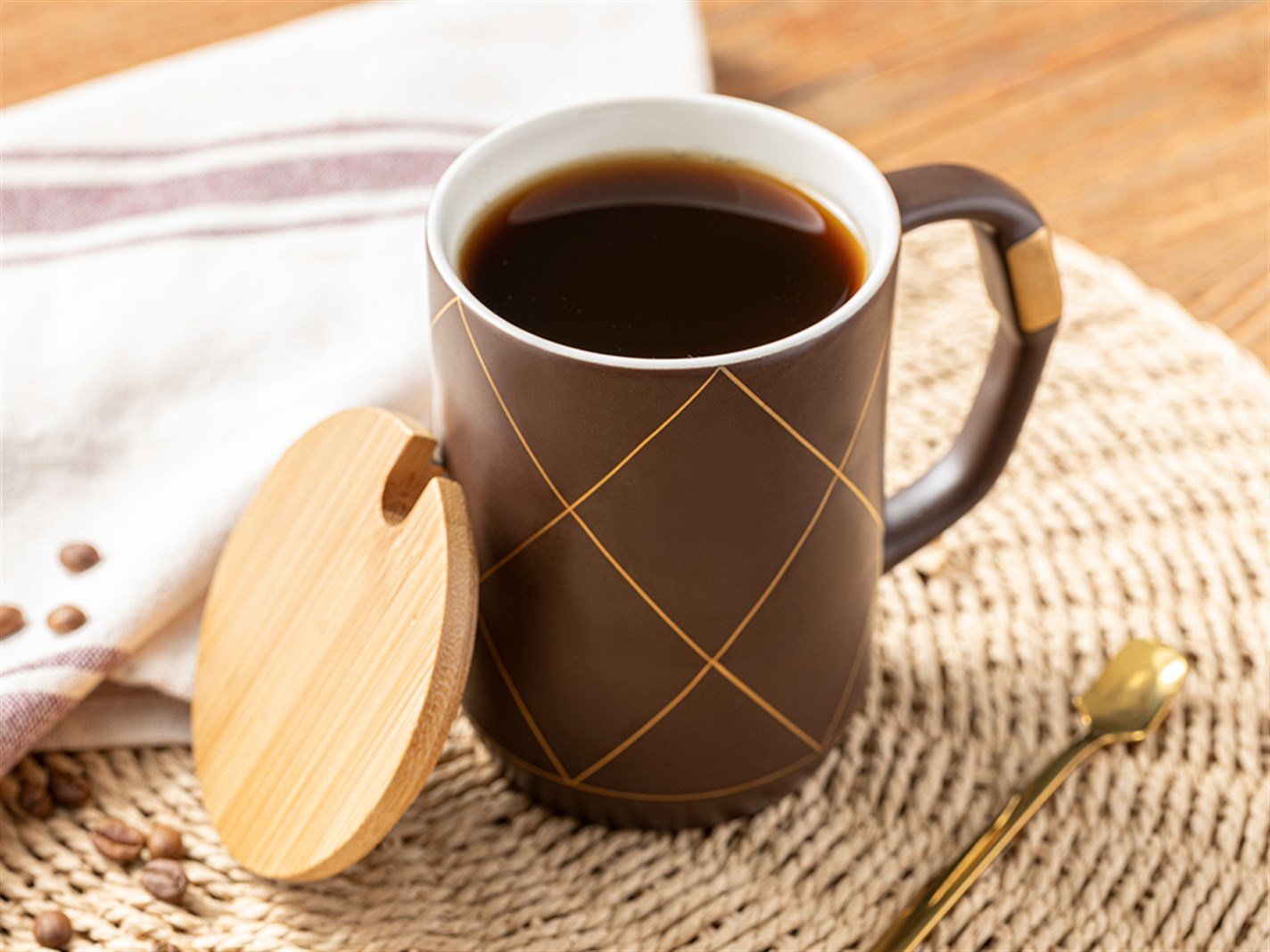 Riga # Lidded with spoon 385 ml Brown