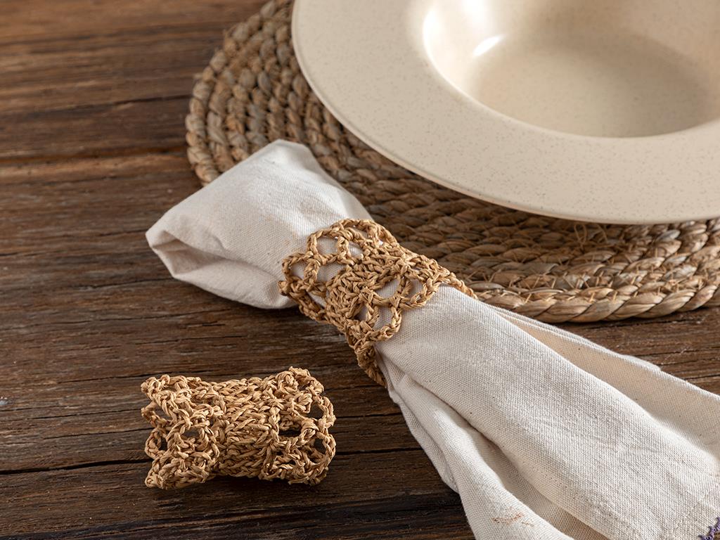 Ripple Paper Rope 2 Set Napkin Ring 6 cm Natural