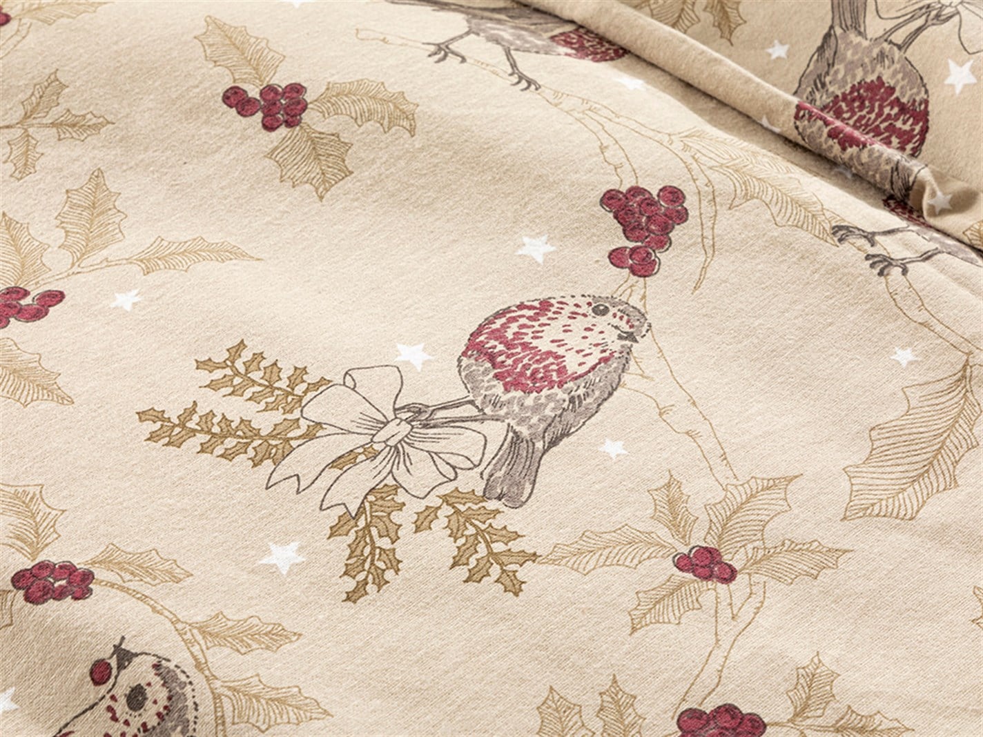 Robin Bird Joy 57 Tel / 144 Numărul de fir Persoană dublă 200x220 cm Burgundia-gri