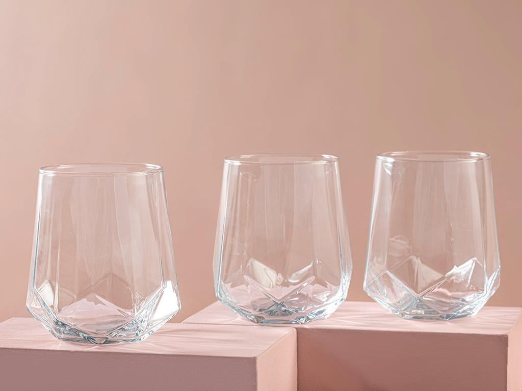 Roma Pahar De Sucuri Set 3, Sticlă, 460 Ml, Verde-Albastru