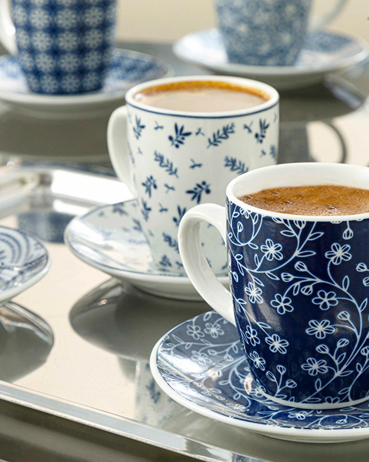 Romana Porcelain 12 Parça 6 Kişilik Coffee Cup Set 100 ml Dark Blue
