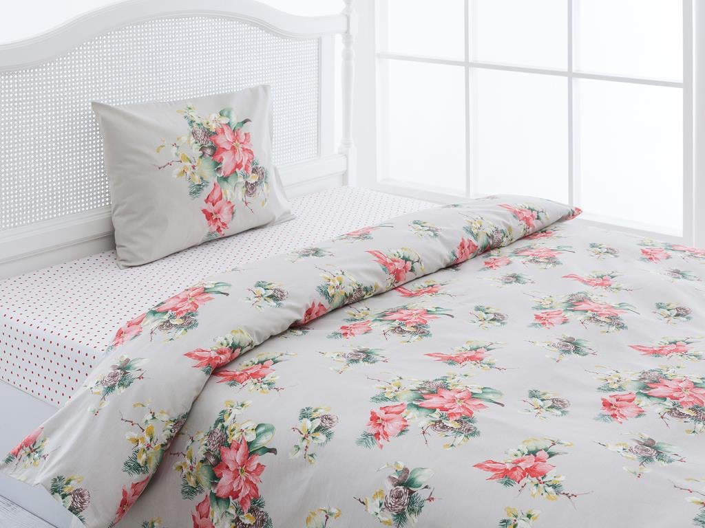 Romantica de iarna Bumbac For One Person  SET LENJERIE DE PAT 160x220 cm Roşu