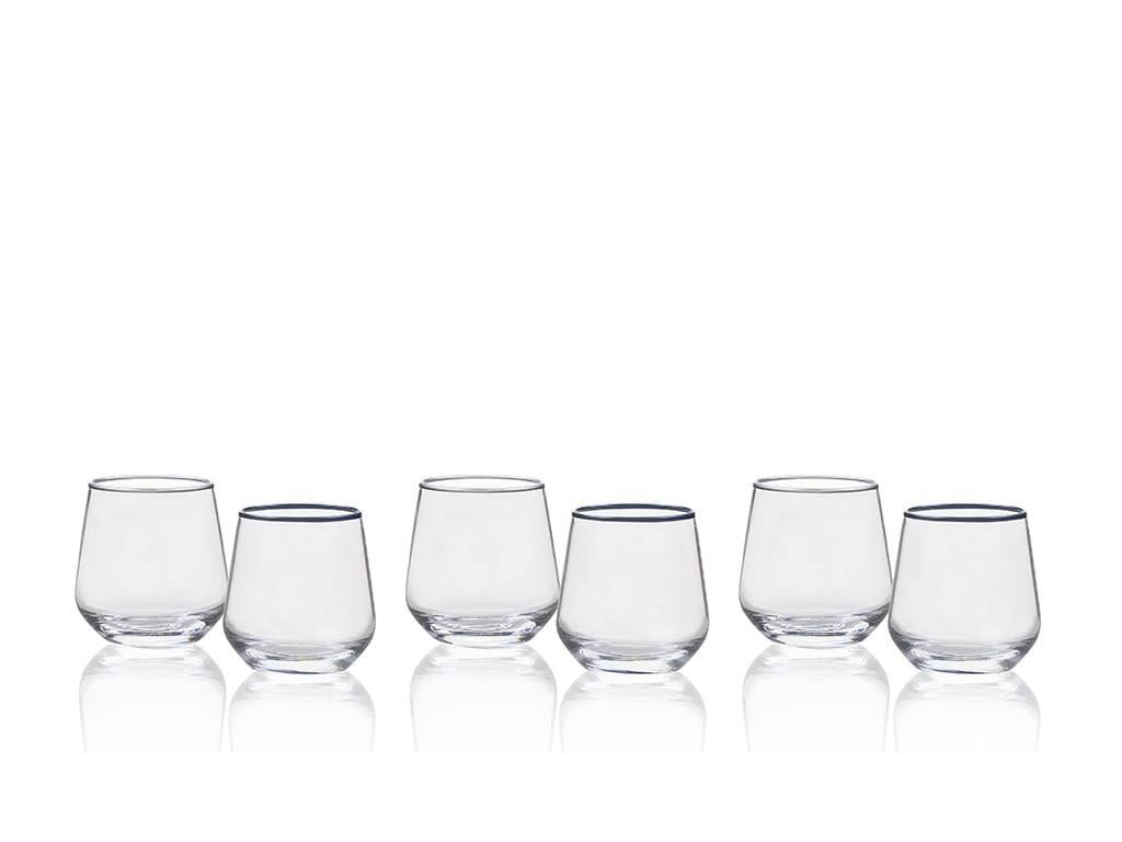 Rope Glass 6 Pcs for Coffee Side Water Glass 95 ml Blue