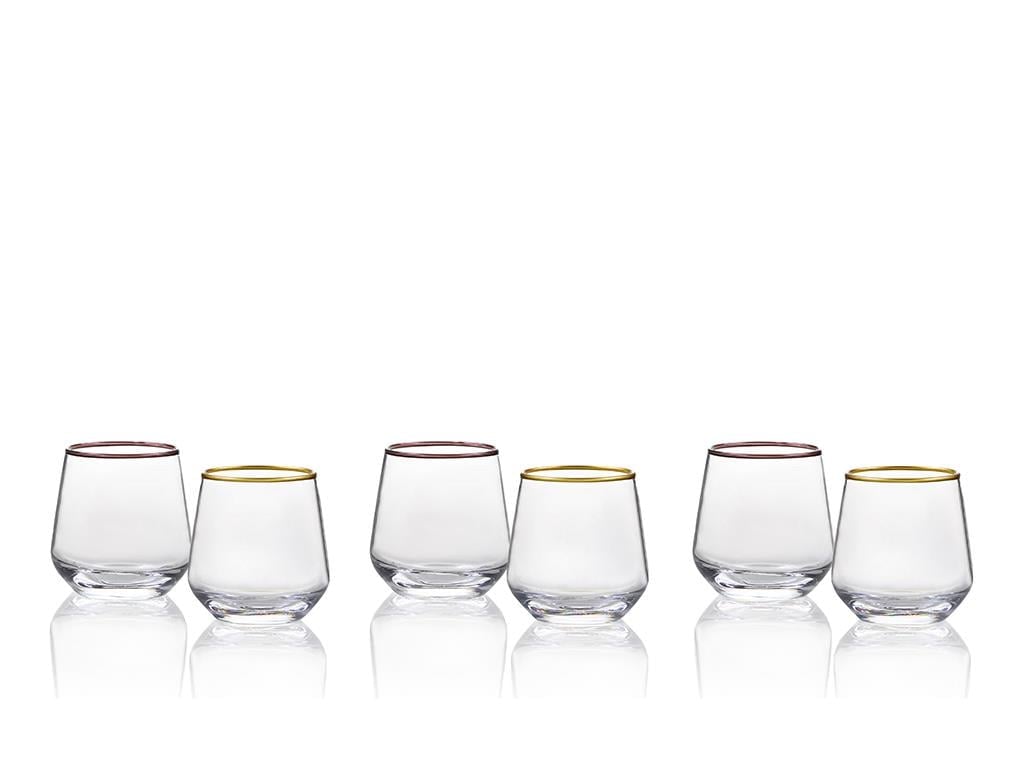 Rope Glass 6 Pcs for Coffee Side Water Glass 95 ml Maroon