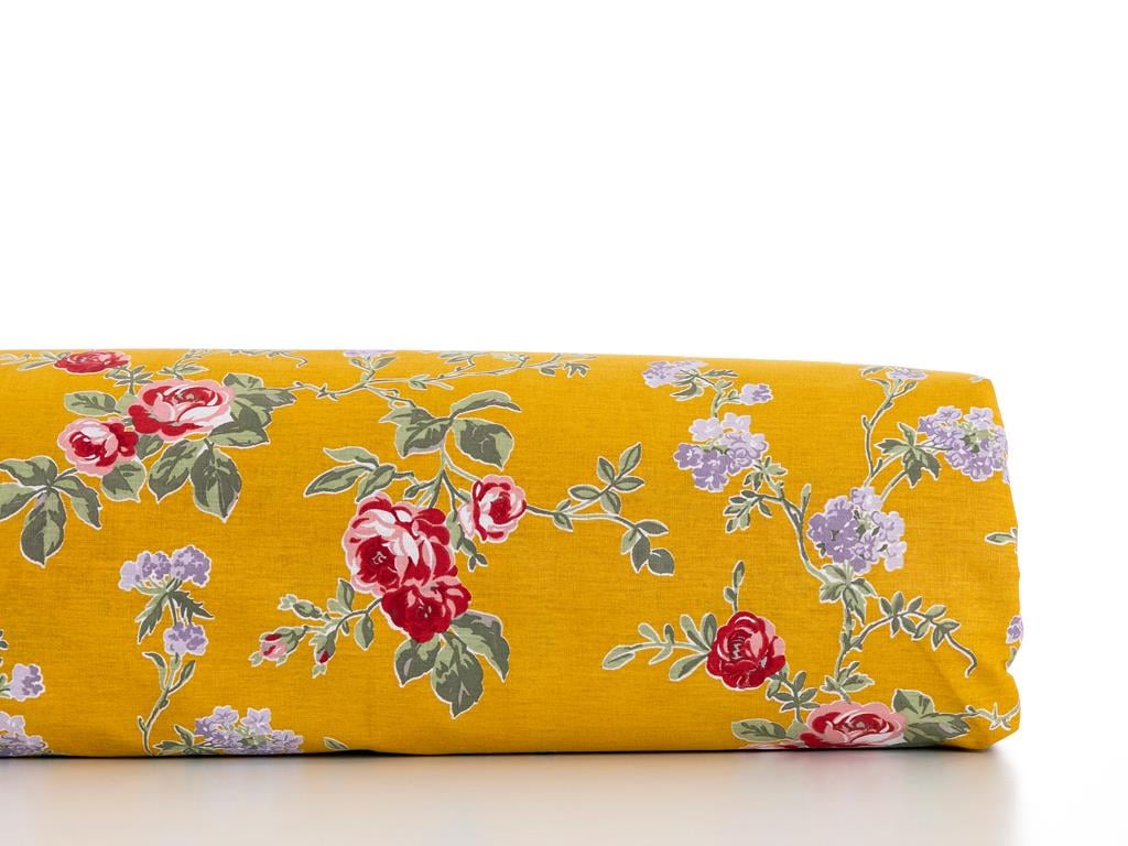Rose Viva Cottony Pentru O Persoana Lenjerıe De Pat 160*220 Cm Galben Închis.