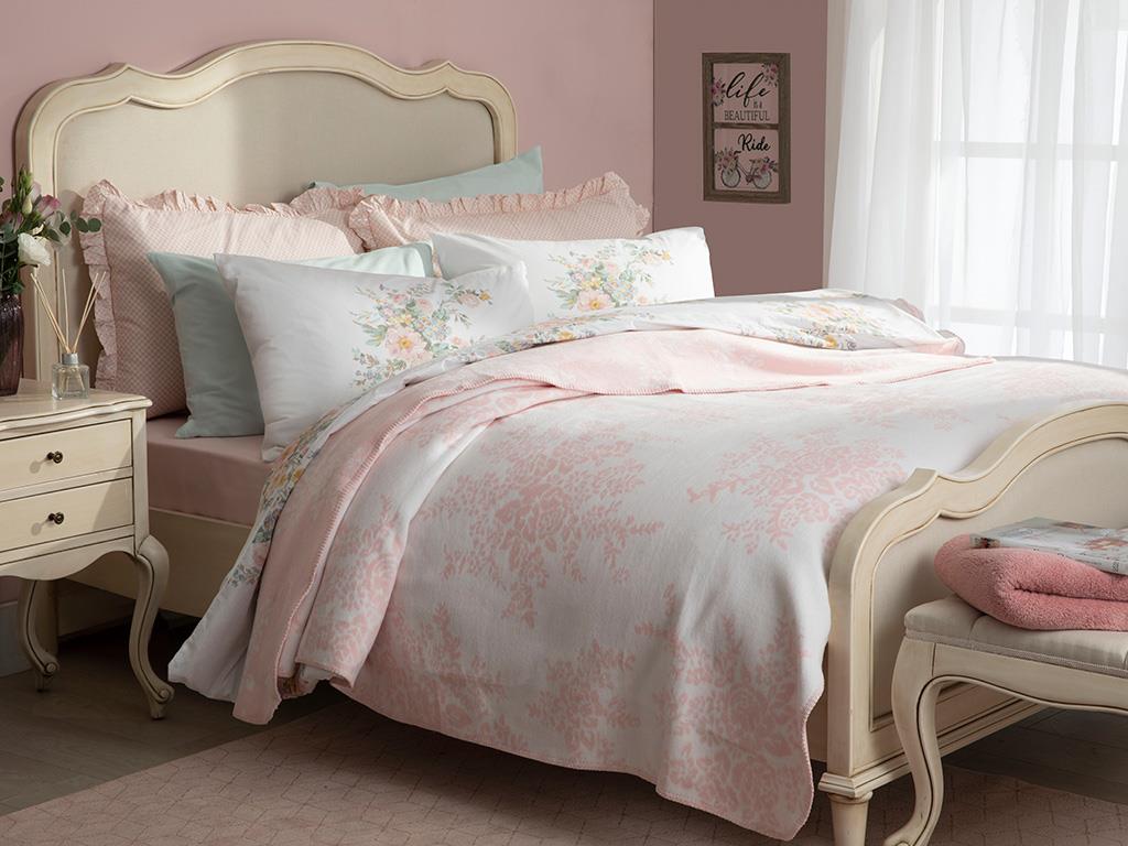Rosita Cottony Double Person  PĂTURĂ 200x220 cm Pink - White
