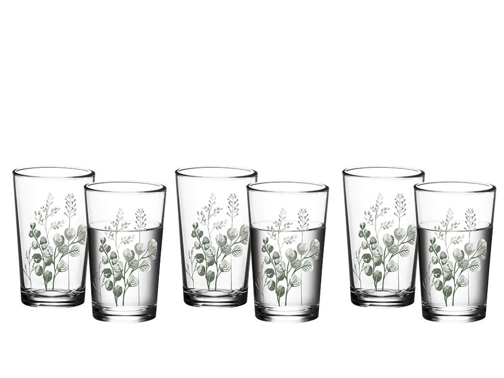 Rosses Glass 6 Set Served with Coffee Water Glass 100 ml Green