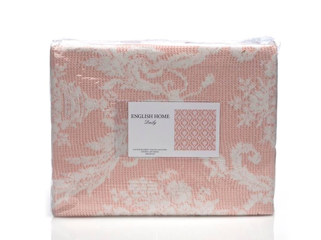 Rosy Damask  Waffle Double Person  PĂTURĂ 200x220 cm Pink