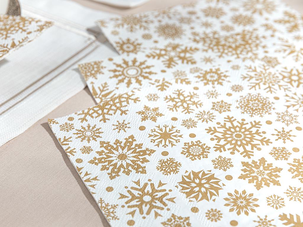 Royal Stars Paper 20 Set Tissue Napkin 33x33 cm Gold
