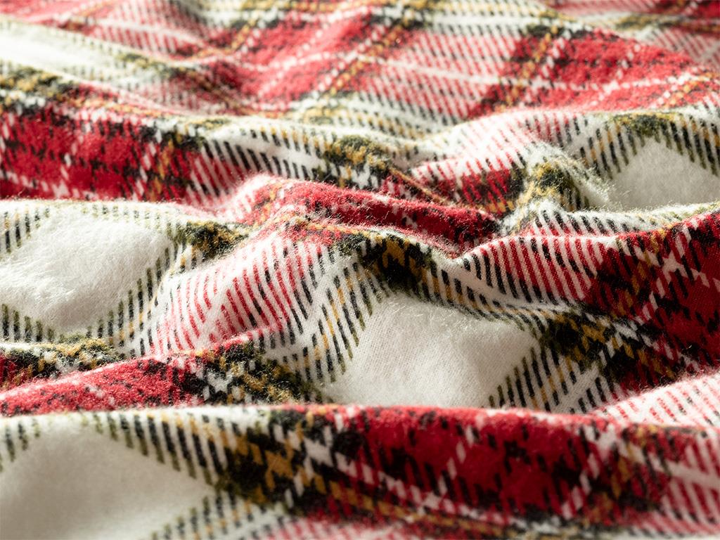 Royal Stewart Flanelă King Size Set Lenjerie De Pat 240*220 Cm Roșu