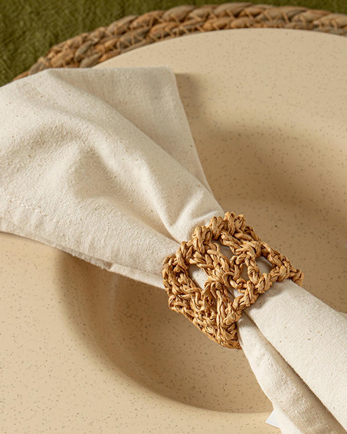 Rosemary Paper Rope 2 Set Napkin Ring 6 cm Natural