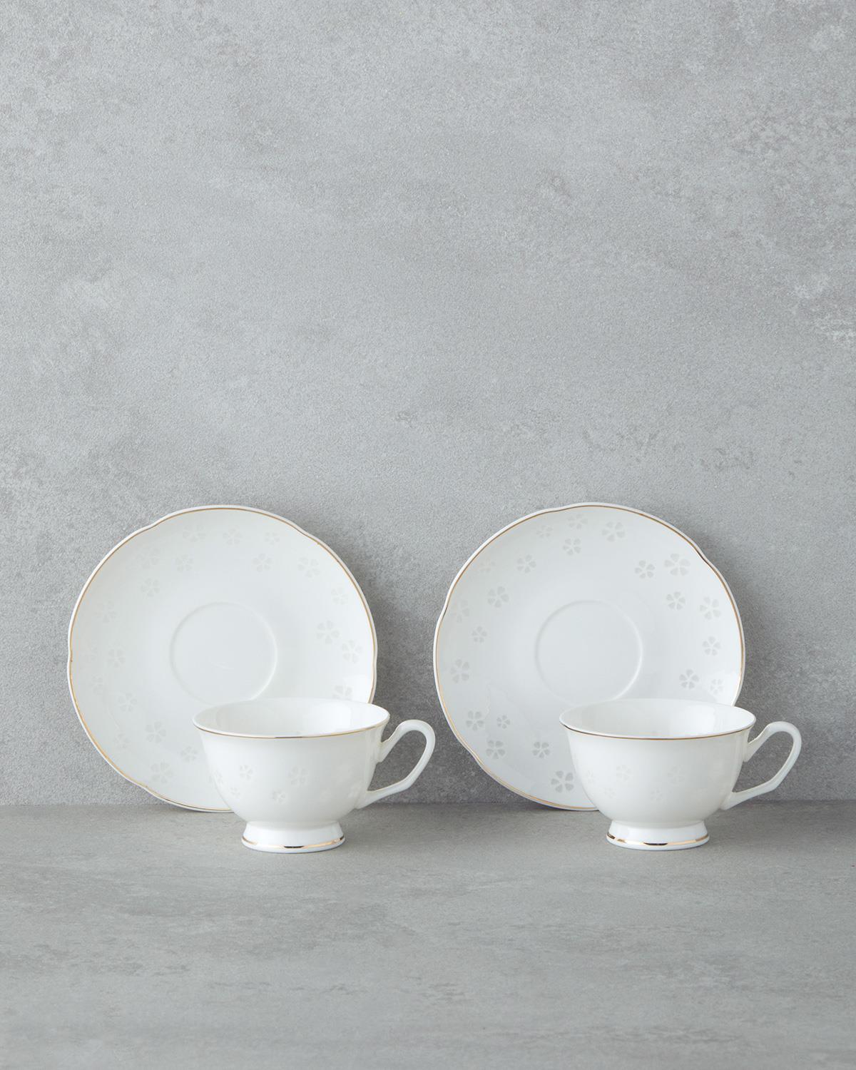Sakura New Bone China 4 Parça 2 Kişilik Coffee Cup Set 90 ml Gold
