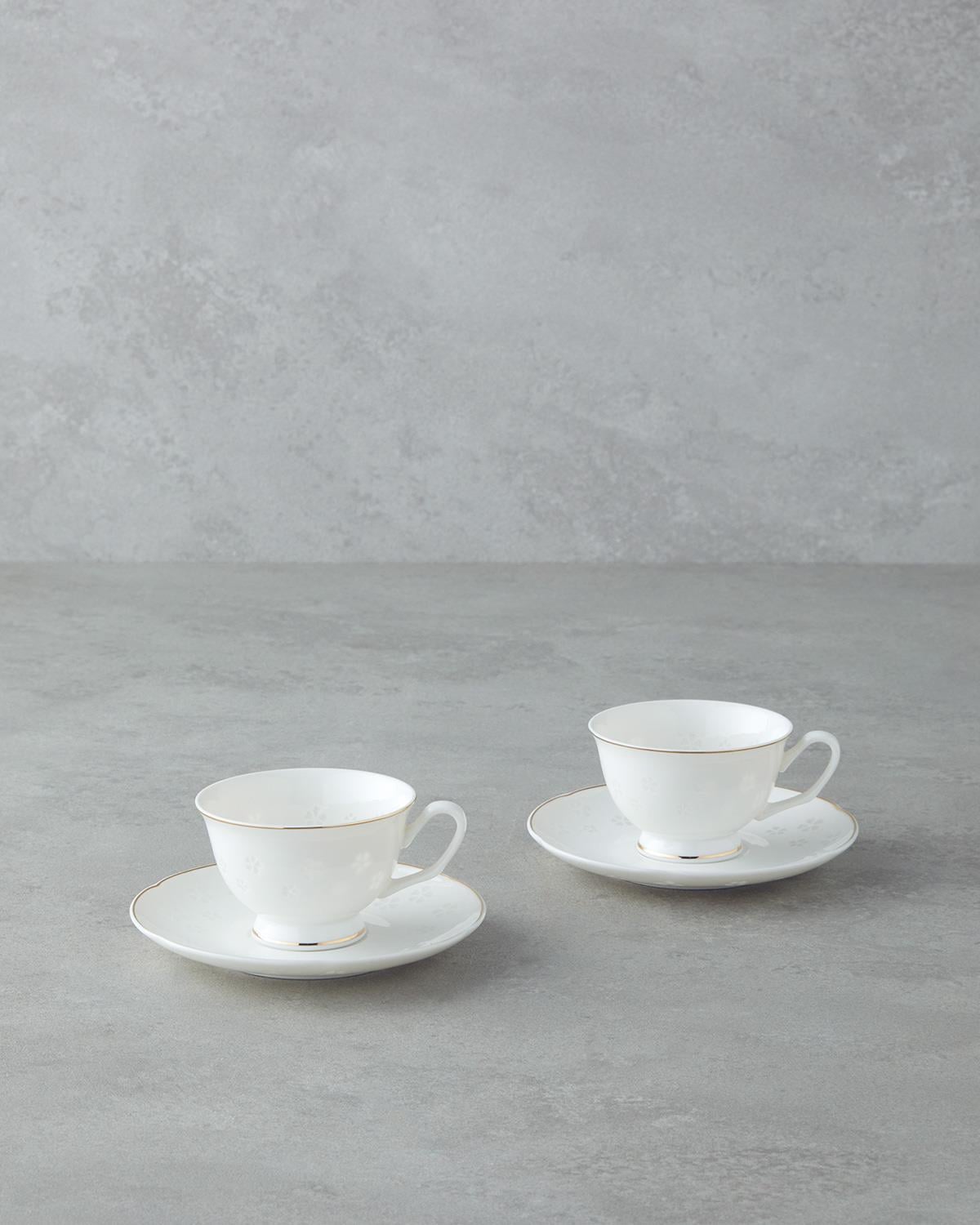 Sakura New Bone China 4 Parça 2 Kişilik Coffee Cup Set 90 ml Gold